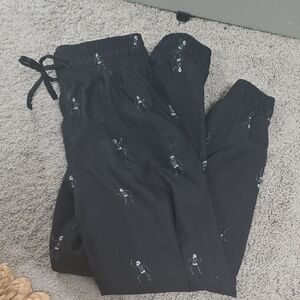Albion Black Halloween Skeleton Lounge Pants. Girls Size 12.